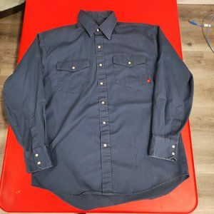 Dickies worker snap up long sleeve shirt men's size M